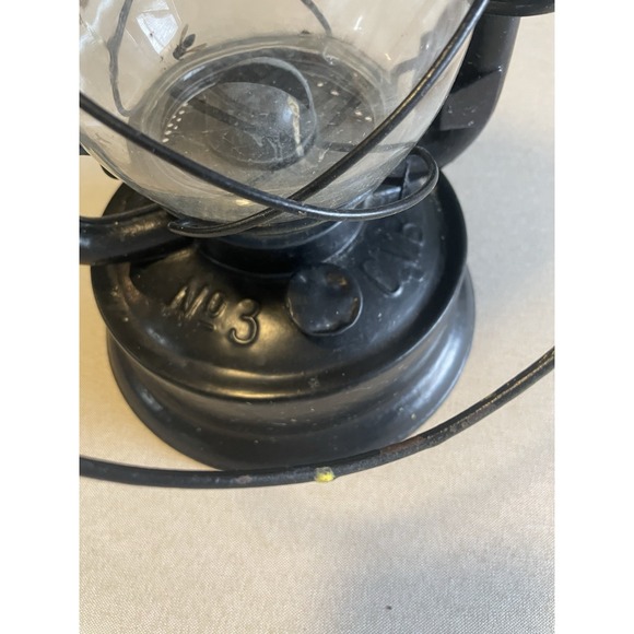 Antique Early Oil Lantern Vtg Hibbard Spencer Bartlett Co Lantern NO3 Lamp Black - Picture 7 of 10